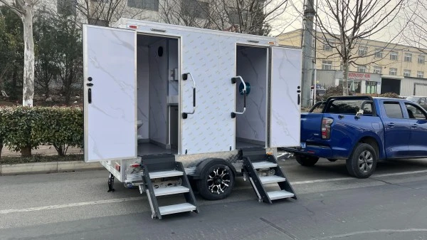 Two Station Portable Toilet Trailer